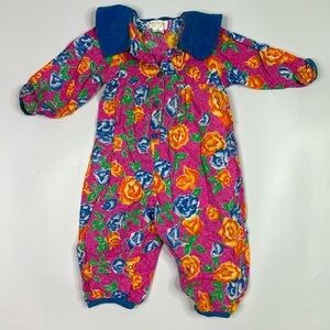 Vintage Baby Beluga One Piece Floral Romper Size 24 Months